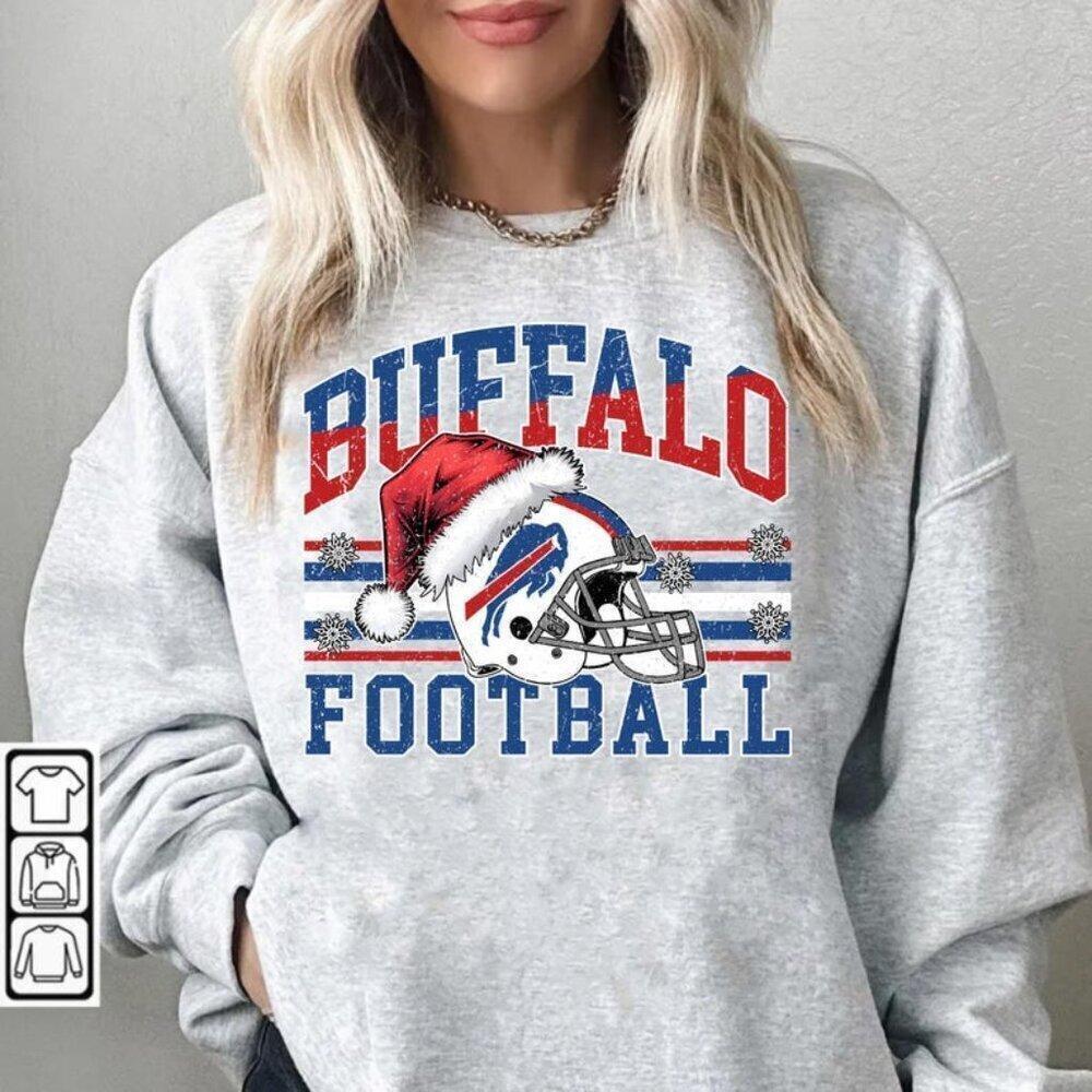 Buffalo Bills Santa Hat Nfl Holiday  Fan Sweatshirt
